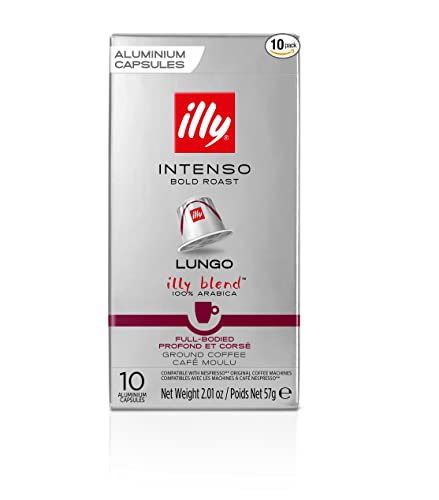 illy Kaffee Nespresso kompatible Kapseln Lungo Intenso Aluminium Kaffeekapseln 10 Stück von illy