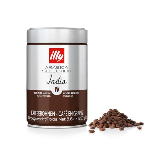 illy Kaffeebohnen, Luxus Arabica Kaffeebohnen Auswahl, Indien, 6er Pack (6 x 250 g) von illy