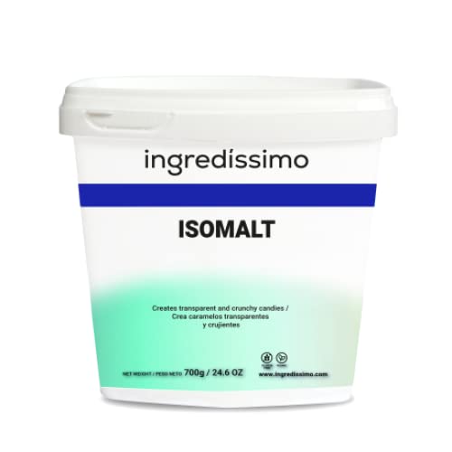 INGREDISSIMO - Isomalt, 700 g, Zuckerderivat, feines Pulver, zum Dekorieren von Rezepten, knusprige und transparente Bonbons, Süßstoff, vegan und glutenfrei, weiß, süßer Geschmack von ingredissimo