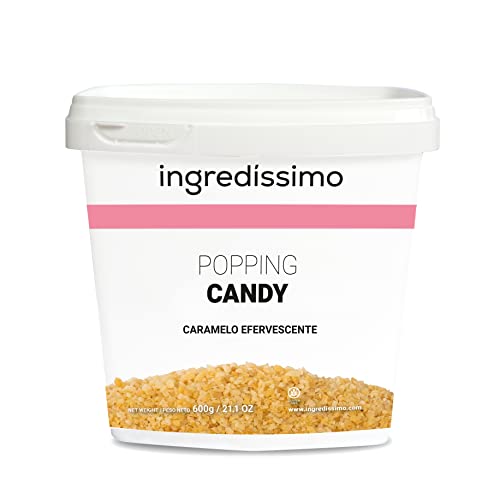 INGREDISSIMO - Knallbonbon, 600 g, Belag aus granulierten Karamellstückchen, Lebensmitteldekoration, mit Kakaobutter überzogen, Sprudeleffekt mit Feuchtigkeit, Farbe Gelb und Bernstein von ingredissimo