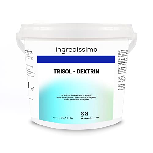 INGREDISSIMO - Trisol Dextrin, 2 kg, für Rührteige und Tempuras, erzeugt und erhält die Knusprigkeit von frittierten Lebensmitteln, aus Weizennüssen, Texturierungspulver, weiße Farbe von ingredissimo