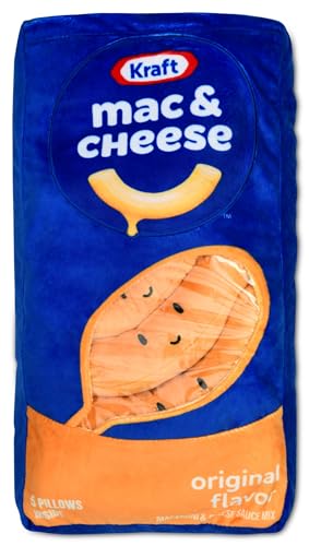 iscream Kraft-Makkaroni und Käse, 25,4 x 43,2 cm, Kissen-Set mit 5 Plüsch-Makkaroni-Mini-Kissen – Originalverpackung von iscream