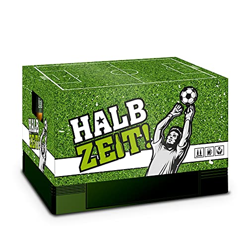 itenga Bierkasten Geschenkverpackung Motiv Fußball Hülle zum Aufstecken auf Bierkasten - Geschenkidee für Männer und Fußballfans von itenga