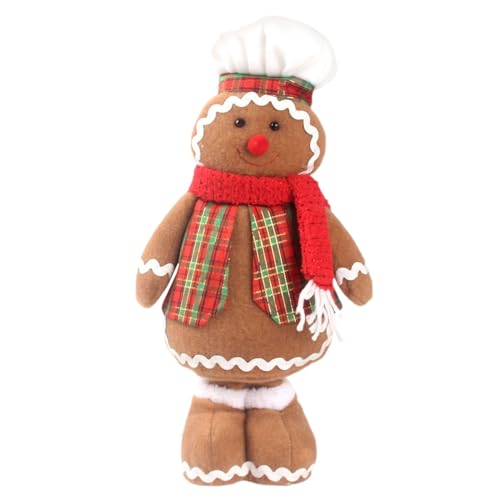 itrimaka Lebkuchenmann-Puppe, ausgestopfter Lebkuchenmann,Einziehbare Lebkuchen-Weihnachtsdekoration, niedliche langbeinige Plüschornamente | Tischdekoration, gefüllte Lebkuchendekoration für von itrimaka