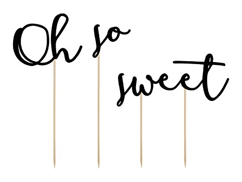 Tortendeko Cake Topper "Oh so sweet" (schwarz, 3-teilig) von jakopabra