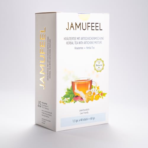 Jamufeel • Kräutertee mit Artischocken- & Brennnesselblättern • 60g (40 Stück à 1,5g) • Unterstützt die Leber- und Gallenfunktion • 100% Natürlich von jamufeel