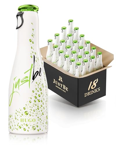 JustBe Hugo | Piccolo Wein-Cocktail I Holunderblüte + Minze Mix Aperitif (Hugo, 18 x 0,2l) von just be