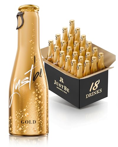 JustBe GOLD | Piccolo frizzante l Prickelnder Premium Weiss-Wein Aperitif (Sekt, 18 x 0,2l) von just be