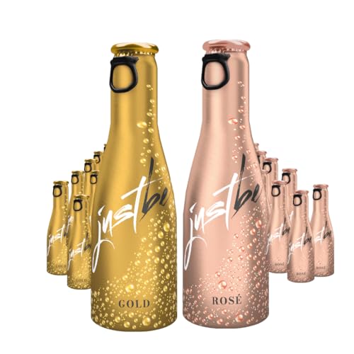 JustBe Gold & Rosé | Piccolo frizzante l Prickelnder Premium Weiss- & Rosé-Wein (Gold & Rosé, 24 x 0,2l) von just be