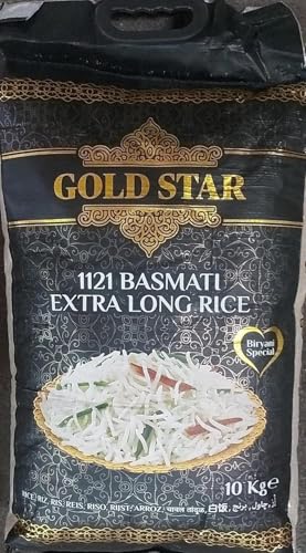 Gold Star 1121 extra langkorn Reis Basmati Biryani Ries 1 x 10kg von Kajal