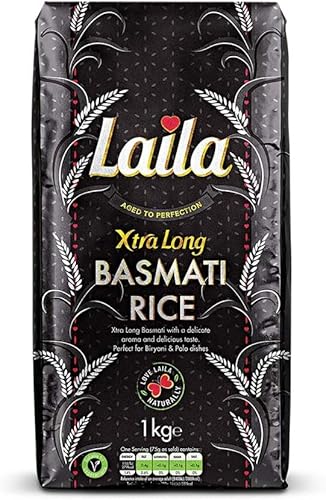 Laila Black XXL Basmati Reis 1 x 20kg – Perfekt für Biryani, Polo-Gerichte & als Beilage – Cholesterinfrei & reich an Vitaminen – Xtra Long Basmati von kajal