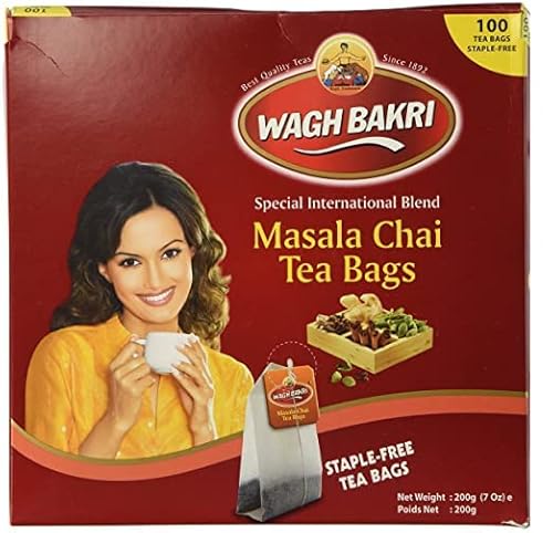 Wagh Bakri Masala Chai 100 Teebeutel | Würziger Tee mit indischen Gewürzen | Aromatischer Schwarztee für Chai-Liebhaber Authentisch Hochwertig mit Kajal von kajal