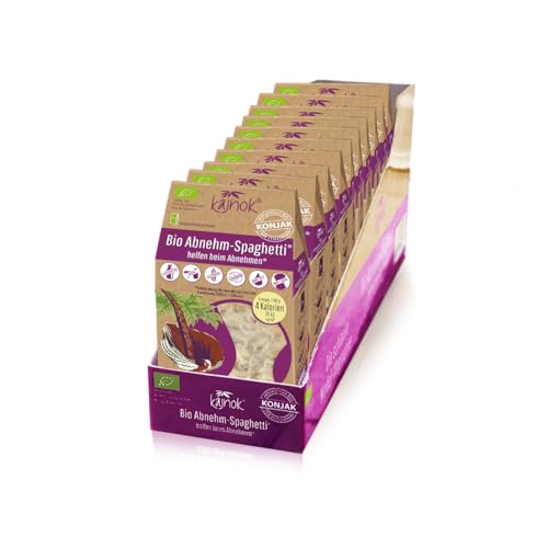 kajnok Bio-Abnehm-Spaghetti: Konjak Spaghetti - Bio Shirataki Abnehm-Nudeln - Ideal für Low Carb - Beste Pasta-Alternative für Diät, Fitness & gesunden Lifestyle, 10er Box 2,7 kg von kajnok