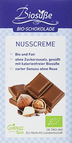 BIOSÜSSE Genuss ohne Reue Schokolade Nusscreme, 4er Pack (4 x 40 g) von kalorienfreie Biosuße