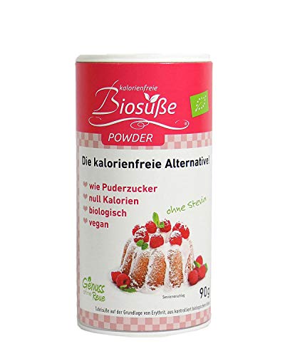 Biosüße Bio-Erythrit Powder Puderzucker - veganer & kalorienfreier Zuckerersatz, 90g von kalorienfreie Biosuße