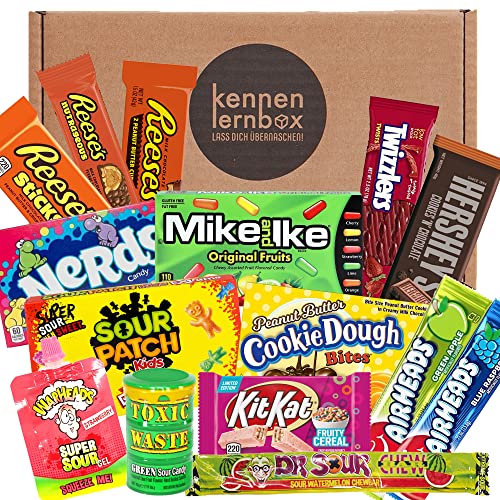 Kennenlernbox | USA Jumbo Box mit 15 beliebten Süßigkeiten aus Amerika | Geschenkidee für besondere Anlässe von Kennenlernbox