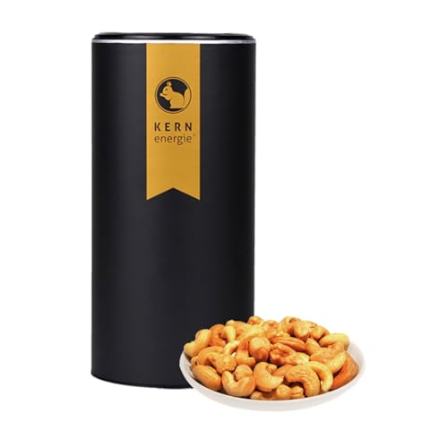 KERNenergie Cashewkerne geröstet - geröstete, ungesalzene Cashews - Nüsse & Kerne aus eigener Rösterei - 1000g Dose, schwarz von kern-energie