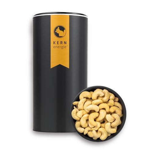 KERNenergie Cashewkerne - naturbelassene Cashews - Premium Cashew-Nüsse ungesalzen aus den besten Anbaugebieten - 1000g Dose, schwarz von kern-energie