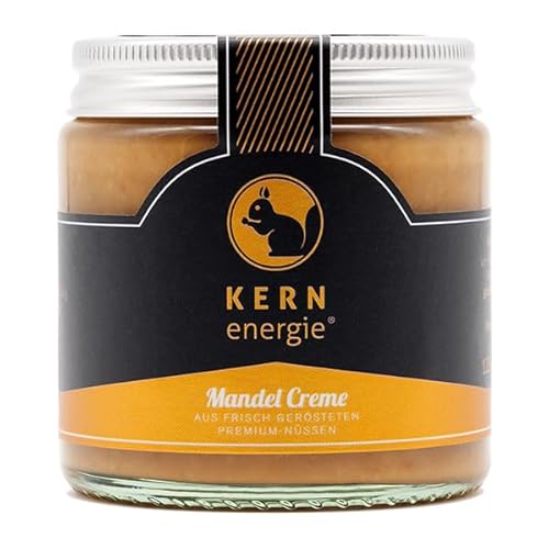 KERNenergie Mandelcreme aus 99% Mandeln - ohne Palmöl - Ideal als Brotaufstrich - Cremig & Aromatisch - Perfekt Für Desserts und als Topping - Premium Nusscreme - (120g, Mandel Creme) von kern-energie