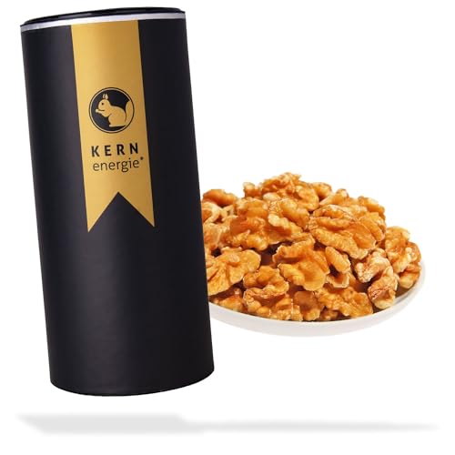 KERNenergie Walnüsse aus Chile - milde, knackige Walnusskerne - naturbelassen, ohne Schale - ungesalzene premium Nüsse - 600g Dose, schwarz von kern-energie