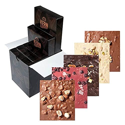 Schokolade Geschenk Set: 5 Schokolade-Tafeln a 100g (Neutral) von kern-schmelze