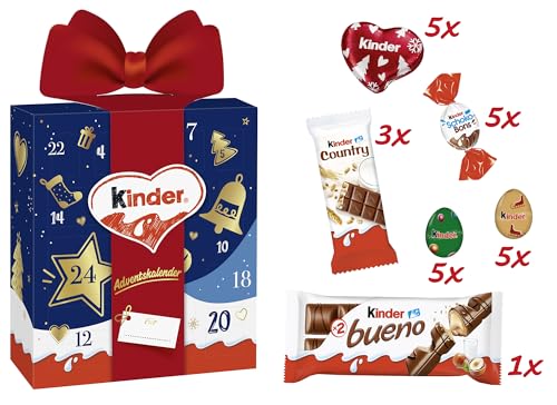 kinder Mix Geschenk Adventskalender – Adventskalender mit leckeren Schokoladen-Spezialitäten – 1 Kalender à 214g von kinder Mix