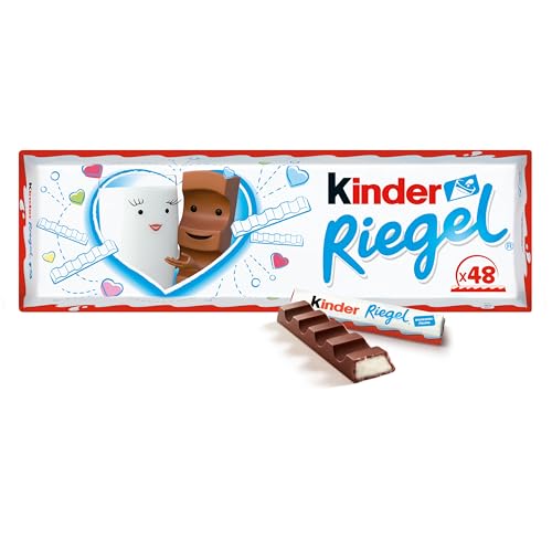 Kinder Riegel 1kg XXL-Packung – Vollmilchschokolade, zart und cremig, ideal als Geschenk für Männer & Frauen, alle Schokoliebhaber, für Geschenkkörbe oder Geburtstage – 48 x 21g von Kinder