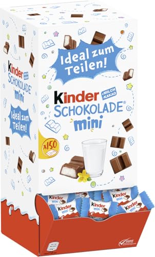 kinder Riegel Schokolade Mini - 150 einzeln verpackte Mini Riegel, geeignet als Geschenkbox zum Geburtstag, Hochzeit, im Büro oder Zuhause - 900g von kinder schokolade