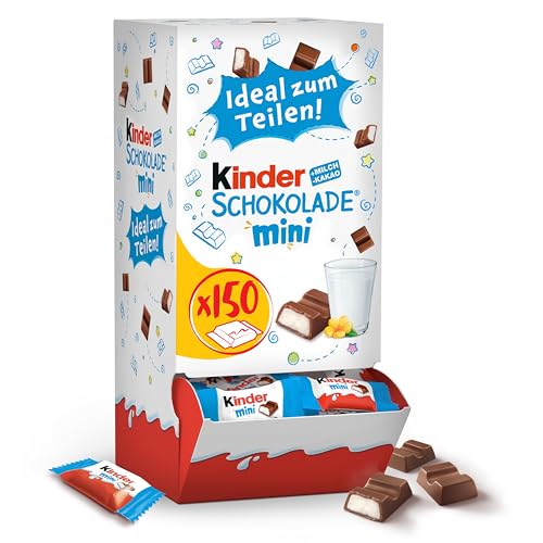 kinder Schokolade Mini - 150 einzeln verpackte Mini Riegel, geeignet als Geschenkbox zum Geburtstag, Hochzeit, im Büro oder Zuhause - 900g von kinder schokolade