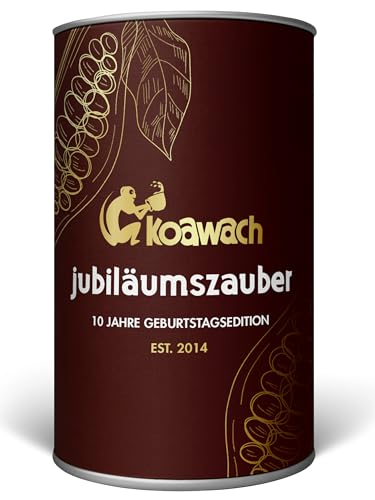 koawach Geburtstagsedition Kakaopulver Trinkschokolade – - Koffein Kakao Guarana Vegan heiße Schokolade Getränk Rohrohrzucker Energy Drink Backkakao Bio Fairtrade (500g) von koawach