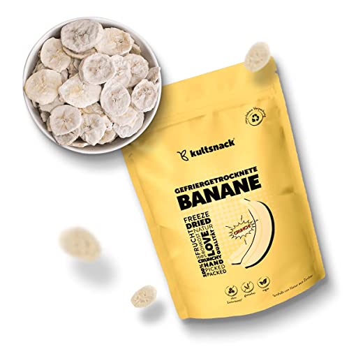 Kultsnack Gefriergetrocknete Banane 100 g – Gefriergetrocknete Früchte – Als Snack & für Müslis – Süßigkeiten Ersatz – ohne Zuckerzusatz – Pure Frucht (Vegan, Glutenfrei) von kultsnack