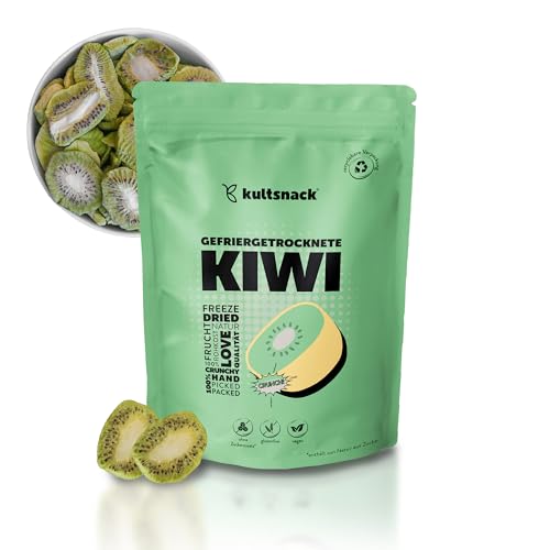 Kultsnack Gefriergetrocknete Kiwi 100g – Gefriergetrocknete Früchte – Fruchtchips – Veganer Snack & Süßigkeiten Ersatz – ohne Zuckerzusatz – Pure Frucht (Vegan, Glutenfrei) von kultsnack