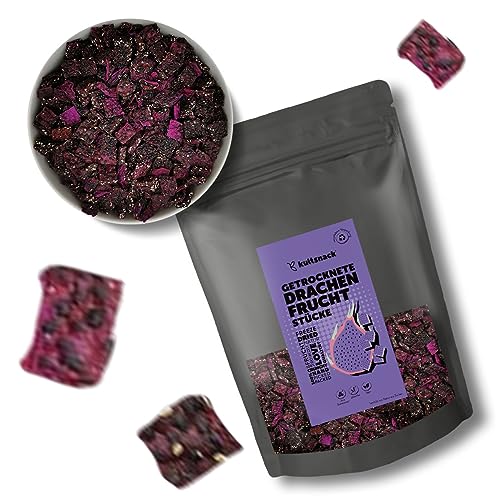 Kultsnack Getrocknete Drachenfrucht Stücke in Premium Qualität – Superfoods ohne Schwefel und Zucker für Smoothies und Bowls – Pitahaya – Fettarme Dragon Snacks (Vegan, Glutenfrei) von kultsnack