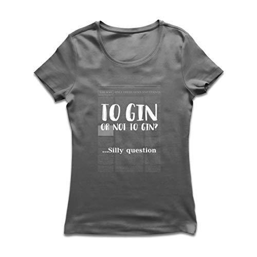 lepni.me Frauen T-Shirt Zum Gin oder nicht zum Gin Lustiges Zitat Gin-Liebhaber-Geschenk (L Graphit Mehrfarben) von lepni.me