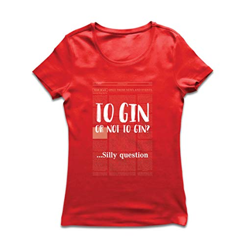 lepni.me Frauen T-Shirt Zum Gin oder nicht zum Gin Lustiges Zitat Gin-Liebhaber-Geschenk (L Rot Mehrfarben) von lepni.me