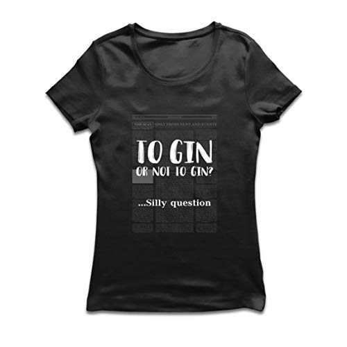 lepni.me Frauen T-Shirt Zum Gin oder nicht zum Gin Lustiges Zitat Gin-Liebhaber-Geschenk (L Schwarz Mehrfarben) von lepni.me