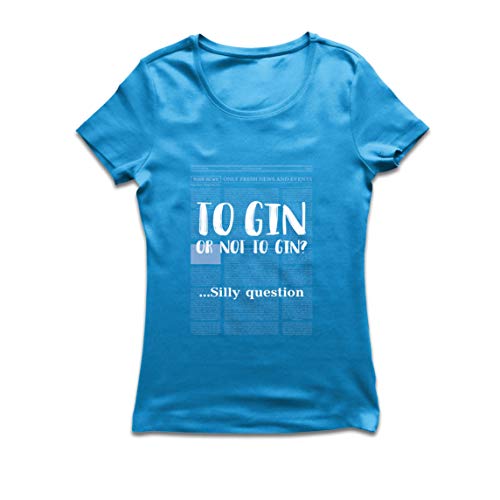 lepni.me Frauen T-Shirt Zum Gin oder nicht zum Gin Lustiges Zitat Gin-Liebhaber-Geschenk (M Blau Mehrfarben) von lepni.me