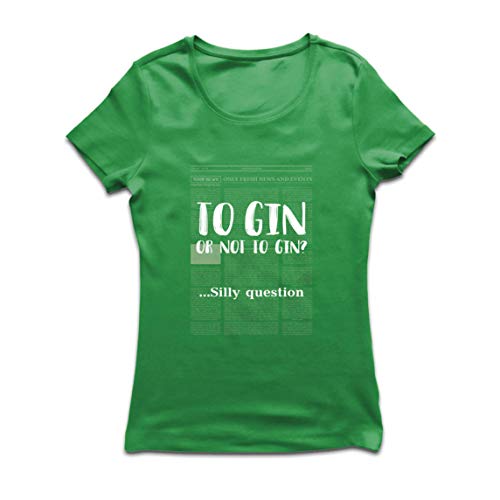 lepni.me Frauen T-Shirt Zum Gin oder nicht zum Gin Lustiges Zitat Gin-Liebhaber-Geschenk (M Grün Mehrfarben) von lepni.me