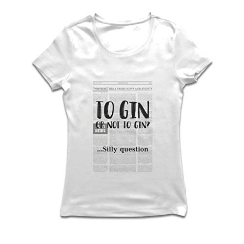 lepni.me Frauen T-Shirt Zum Gin oder nicht zum Gin Lustiges Zitat Gin-Liebhaber-Geschenk (M Weiß Mehrfarben) von lepni.me