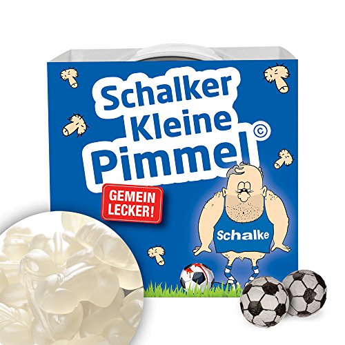 Schalke Fanartikel Schalke KLEINE PIMMEL | Gemein leckere Fruchtgummi für Schalke Fans, inklusive Messlatte zum Lachen & Vergleichen | Männer Geschenke witzige Überraschung Geburtstag Freund Kollege von ligakakao