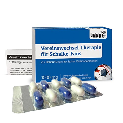 Schalke Fanartikel VEREINSWECHSEL-THERAPIE für Schalke Fans - bei chronischen Vereinsdepressionen - Männer Geschenke Geburtstag witzige Überaschung für Freund Kollege Bruder Vater Weihnachten von ligakakao