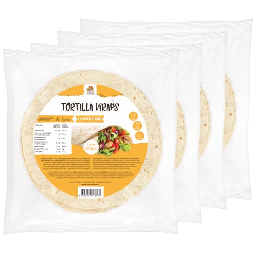 Lowcarbchef - High Protein Tortilla Wraps - 6 Wraps á 40 g - 4er Pack (4x240 g) - Low Carb & Keto - Nur 4,4 g Kohlenhydrate pro Wrap von lowcarbchef