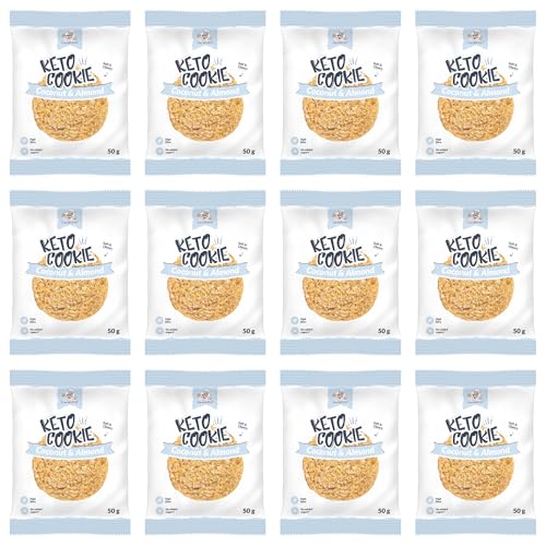 Lowcarbchef - Keto Soft Cookie Kokos-Mandel 12x 50 gr | 6,6g Netto-Kohlenhydrate | Zuckerminder | mit Zichorienwurzelfaser | Kohlenhydratarme Snack | Hochfaserig (Kokos-Mandel) von lowcarbchef