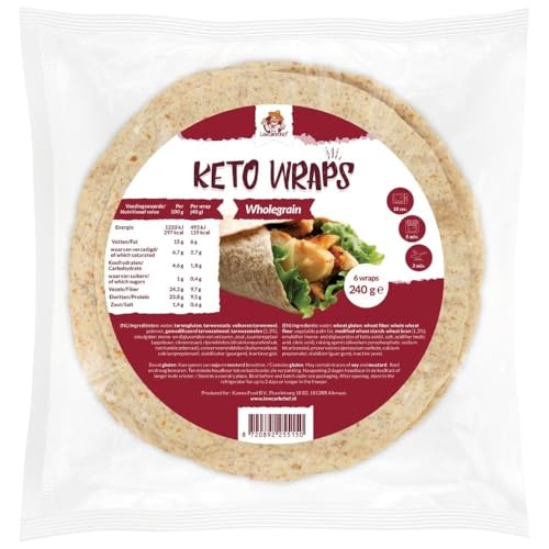 Lowcarbchef - Keto Tortilla Wraps (6 Stück) | 1,8g Kohlenhydrate pro Wrap | Vollkorn | 90% weniger Kohlenhydrate | Low Carb & KETO - für Quesadilla, Pizza (1-er pack, 240, gramm) von lowcarbchef