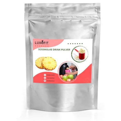 Luxofit Ananas Süßmolke Drink Pulver mit Whey Protein, L-Carnitin, Fruchtiger Geschmack, für Sportler geeignet, Geschmacksintensiv, schnelle Zubereitung (10 Kg) von luxofit