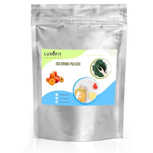 Luxofit Aprikose Isotonisches Getränkepulver, L-Carnitin, Elektrolytgetränk, Natürliche Farbstoffe, Fruchtiges Getränkepulver, für Ausdauersport, schnelle Zubereitung (1 Kg) von luxofit