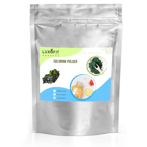 Luxofit Aronia Blaubeer Getränk isotonisch, Energieboost mit L-Carnitin, Natürliche Farbstoffe, für aktiven Lebensstil, Natürliche Farbstoffe, Einfache Zubereitung (1 Kg) von luxofit