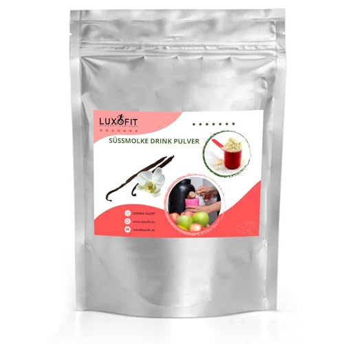 Luxofit Bourbon Vanille Süßmolke Drink Pulver mit Whey Protein, Natürliche Farbstoffe, Molkenpulver mit L-Carnitin, schnelle Zubereitung, Made in Germany (10 Kg) von luxofit