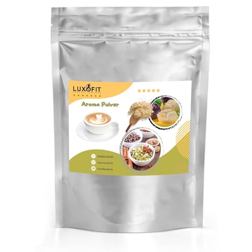 Luxofit Cappuccino Aroma Pulver, fruchtige und cremige Aromen zu Verfeinerung der Geschmackserlebnisse, geeignet für Lebensmittel und Getränke, für Gastro und private Küche, Vegan, GMO-Frei (500 g) von luxofit