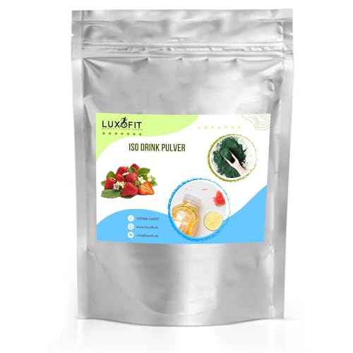 Luxofit Erdbeere Isotonisches Getränkepulver, L-Carnitin, Sportler Getränk, Natürliche Farbstoffe, Elektrolytgetränk, schnelle und einfache Zubereitung (10 Kg) von luxofit